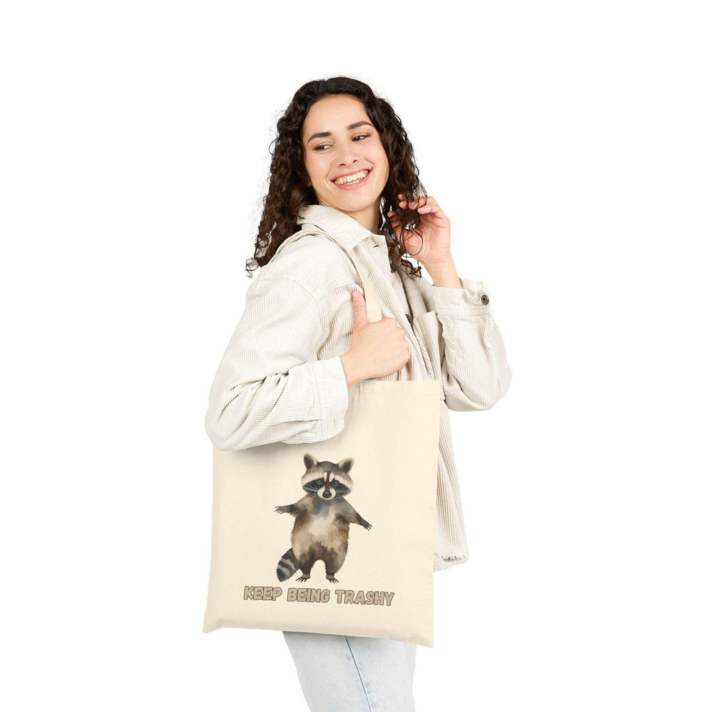 Raccoon Trashy Tote Bag | Watercolor Canvas Reusable Shopper