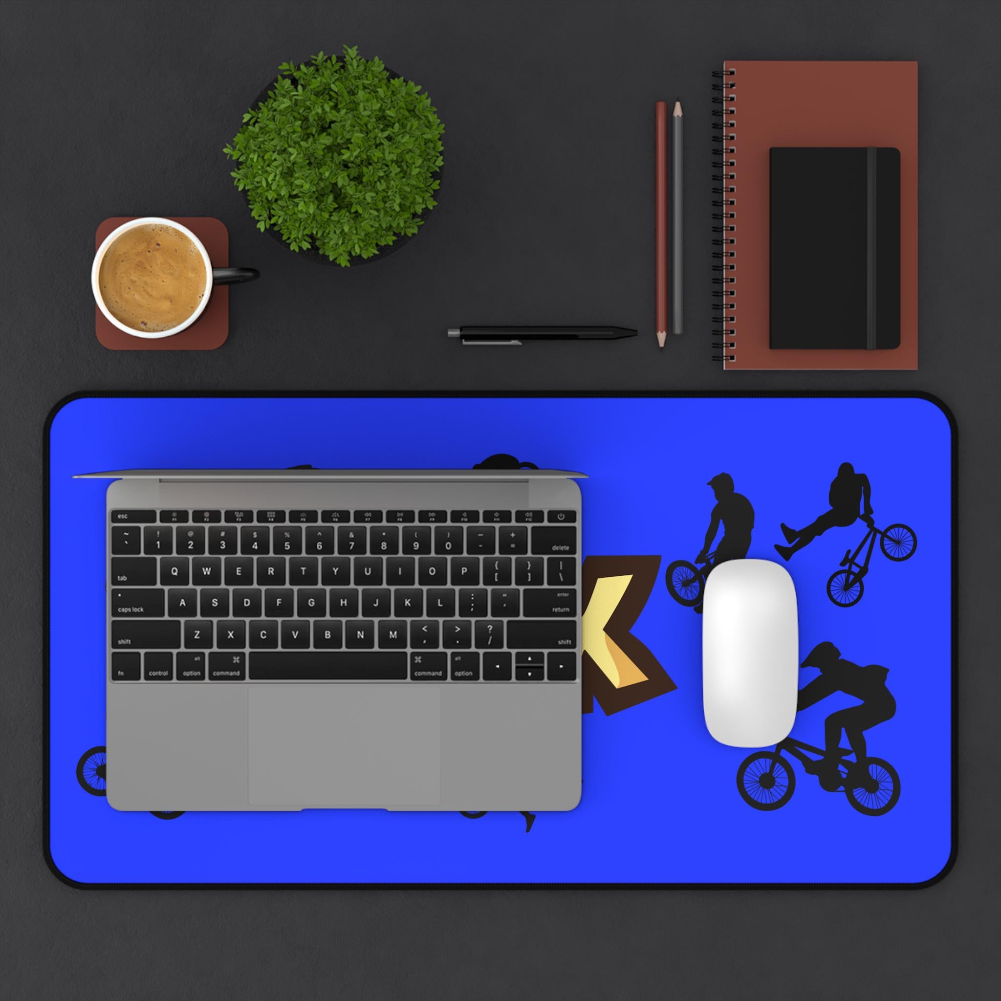 BMX Desk Mat: Colorful Cycling Gift for Gamers & Creatives