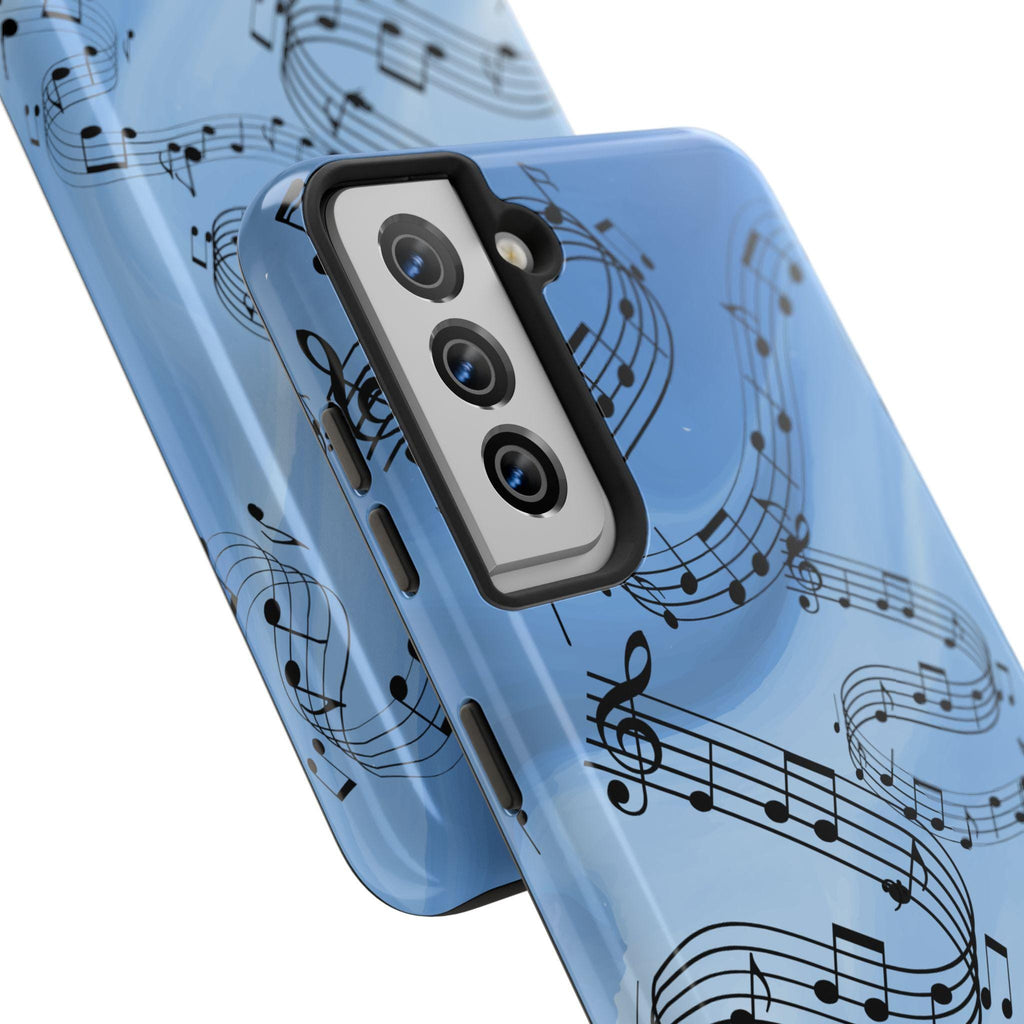 Blue Musical Notes Samsung Galaxy Phone Case | Music Note Design