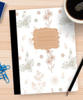 Tan Floral Composition Notebook Cover Sticker: Sophisticated School Supplies (Digital Download)