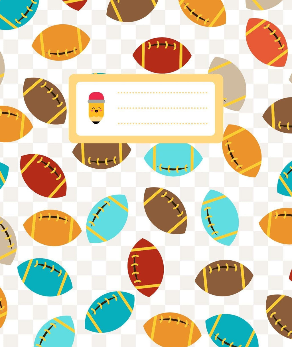 Football Composition Notebook Cover and Sticker: DIY School Project (Digital Download)