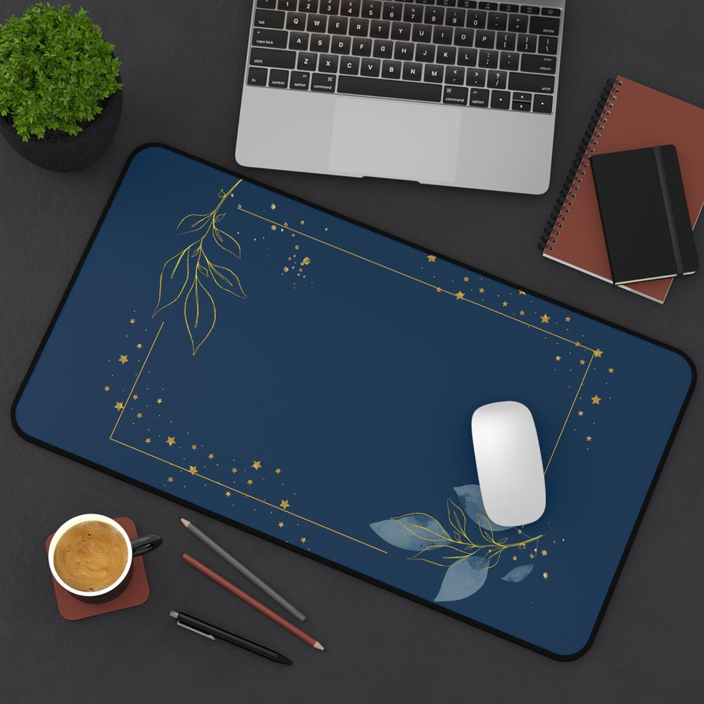 Floral Desk Mat: Elegant Workspace Accessory - Neoprene Desk Organizer