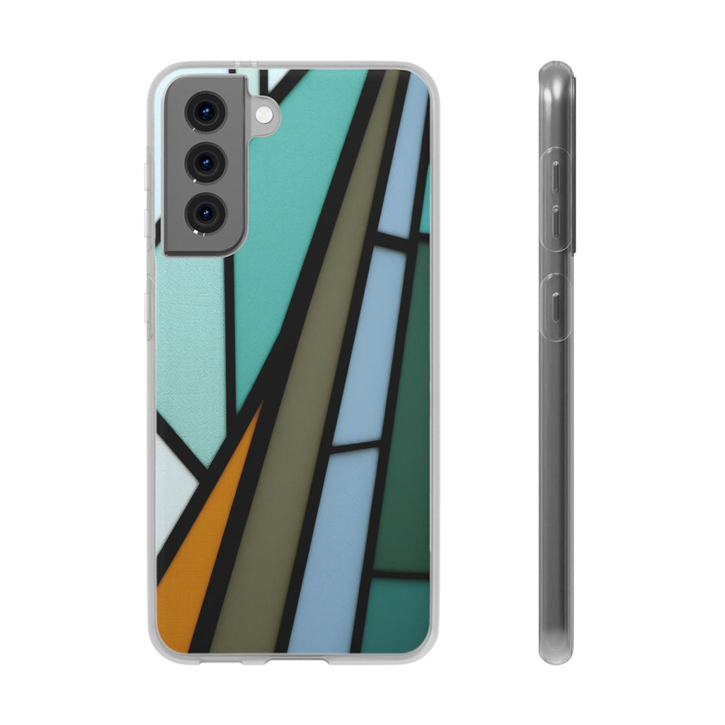 Faux Stained Glass Samsung Case: Artistic Slim TPU Phone Cover