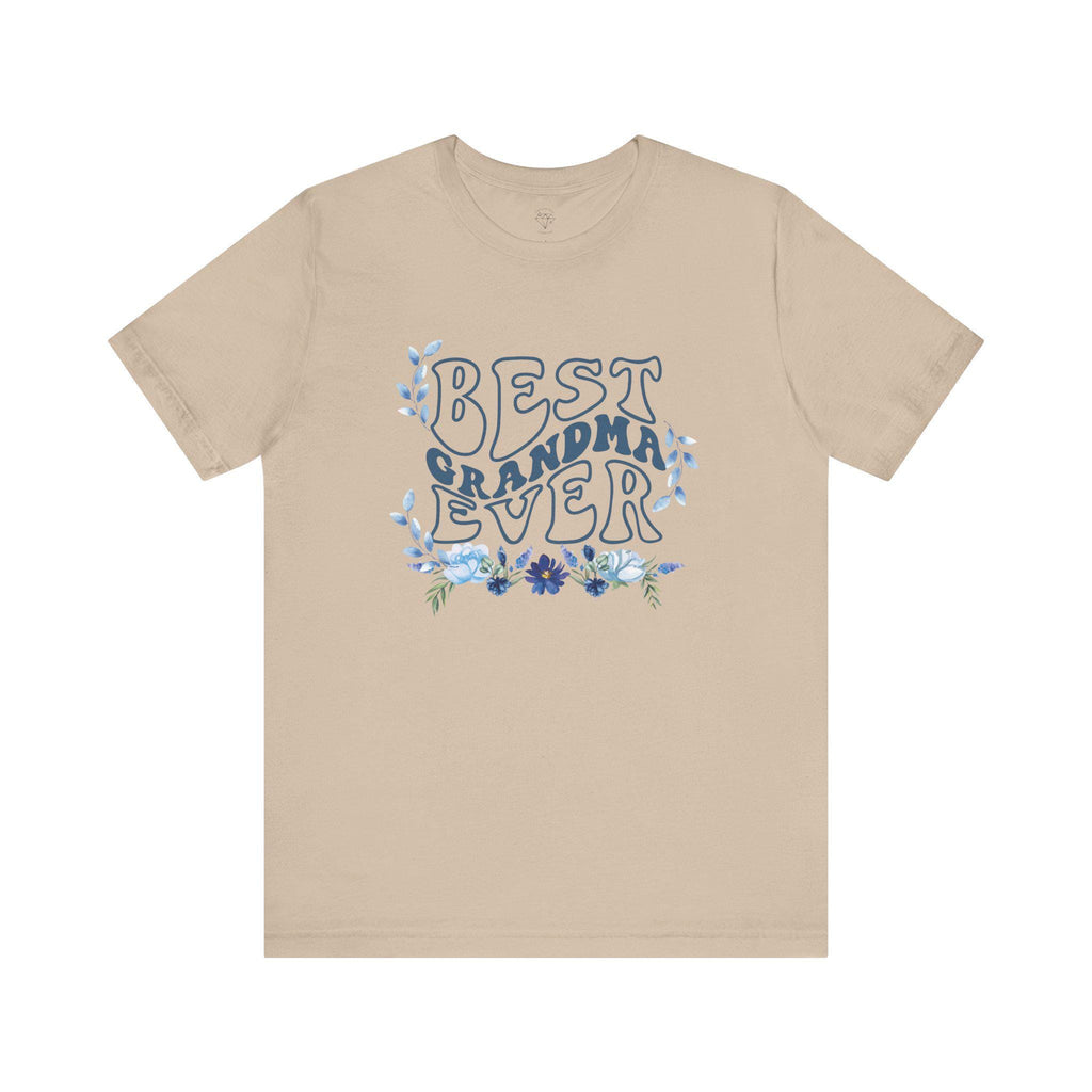 Best Grandma Ever Tee, Gift for Grandma, Mothers Day Tee, Floral Design Short Sleeve Shirt, Family Celebration Apparel