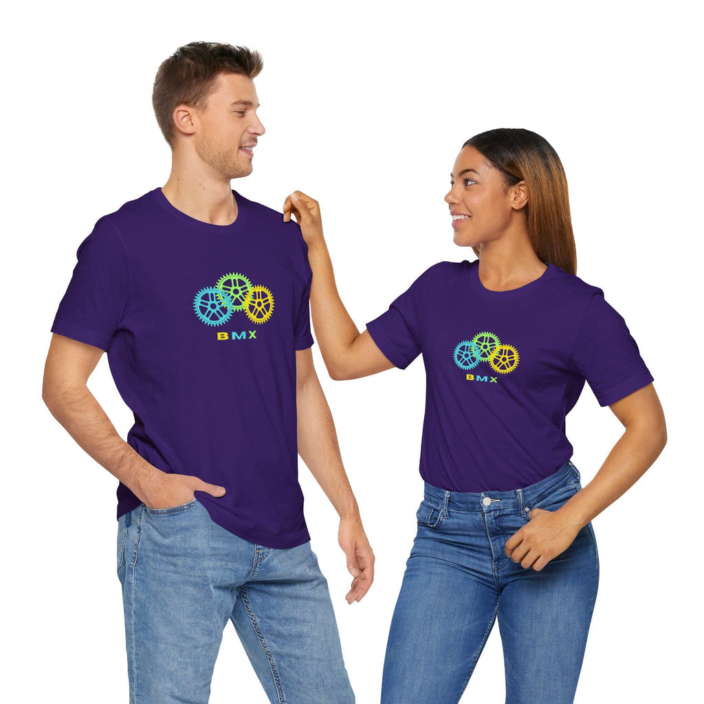 BMX Gears Unisex Tee: Cyclist Graphic Print, Casual Cotton T-Shirt