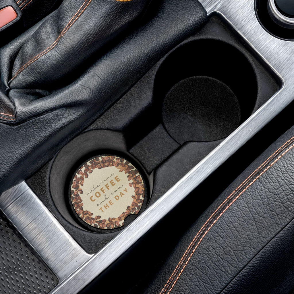 Coffee Soapstone Car Coaster: Absorbent Cup Holder Decor