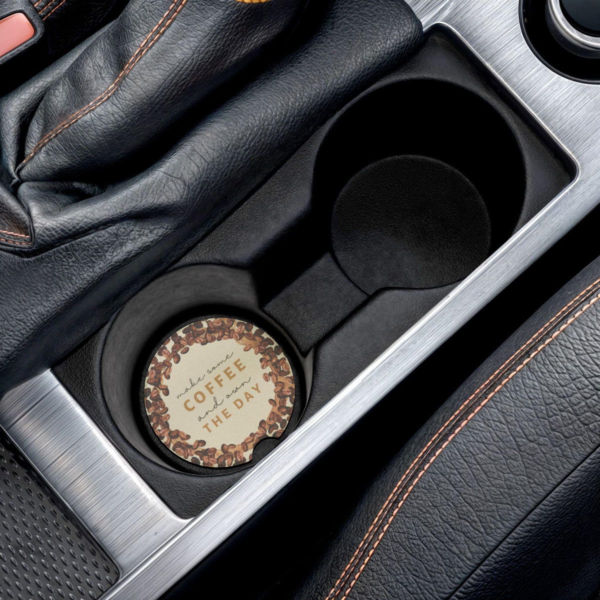 Coffee Soapstone Car Coaster: Absorbent Cup Holder Decor