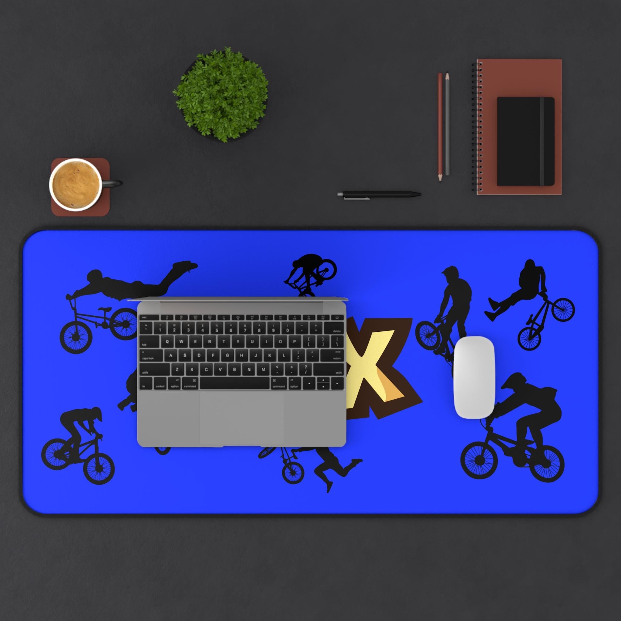 BMX Desk Mat: Colorful Cycling Gift for Gamers & Creatives