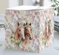 Equestrian Note Cube: Floral Horse Lover Gift, Country Office Decor