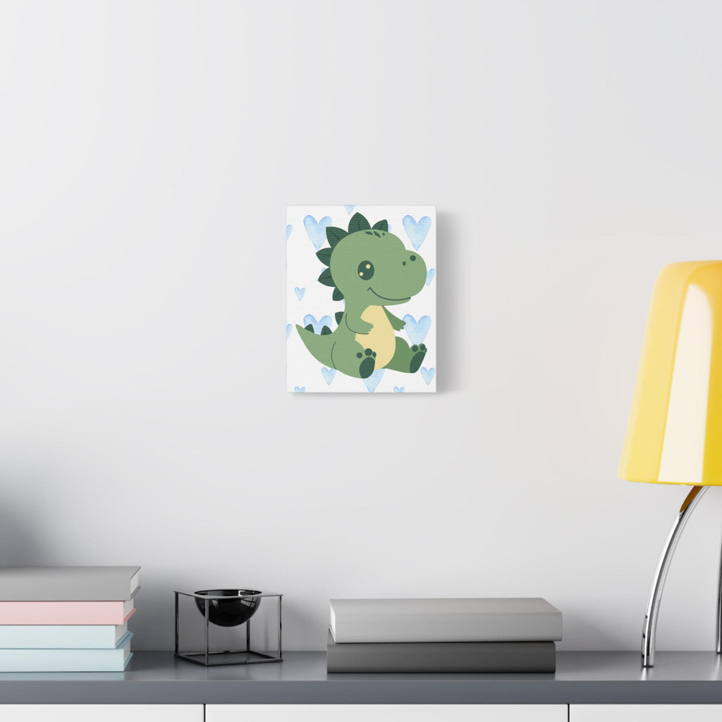 Baby Dinosaur Canvas Art | Watercolor Dino, Heart Nursery Decor