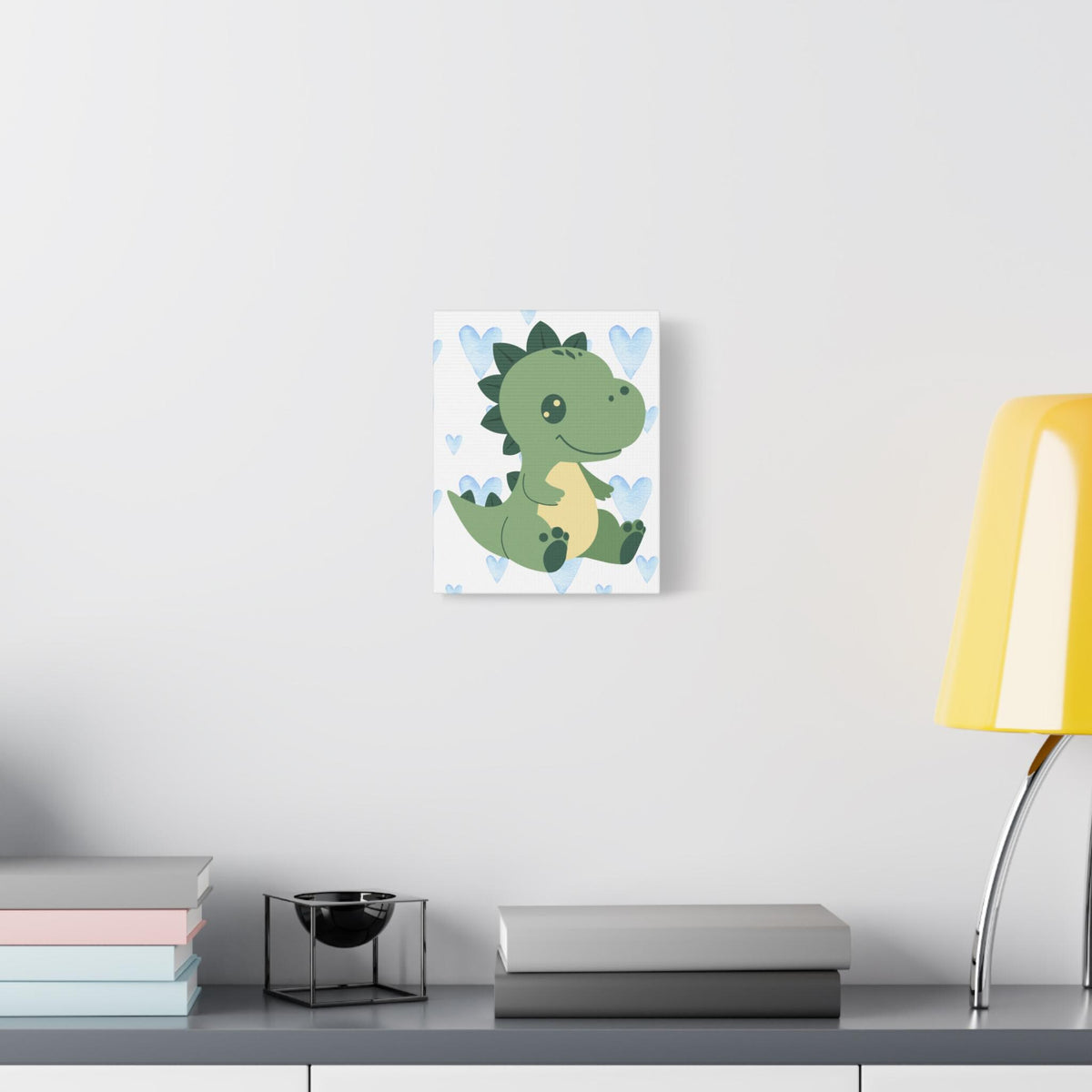 Baby Dinosaur Canvas Art | Watercolor Dino, Heart Nursery Decor