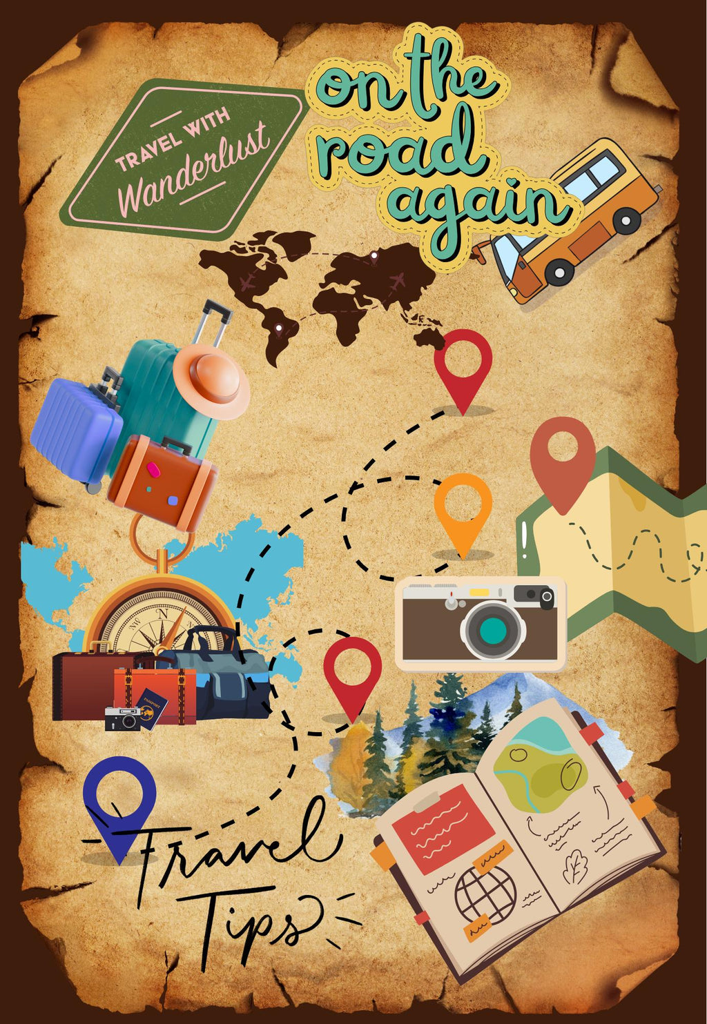 Travel Journal Sticker Cover: DIY Composition Notebook Cover (Digital Download)