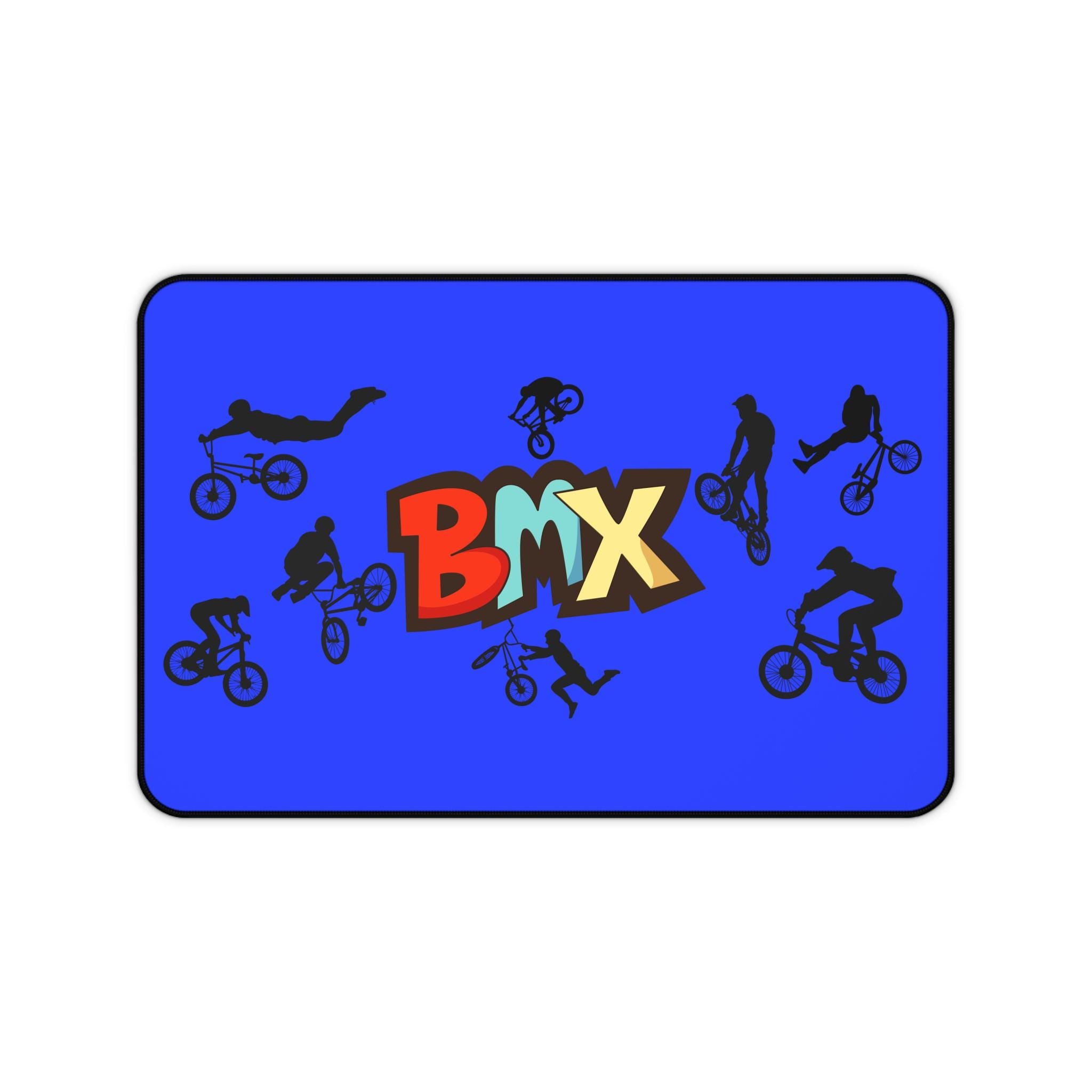 BMX Desk Mat: Colorful Cycling Gift for Gamers & Creatives