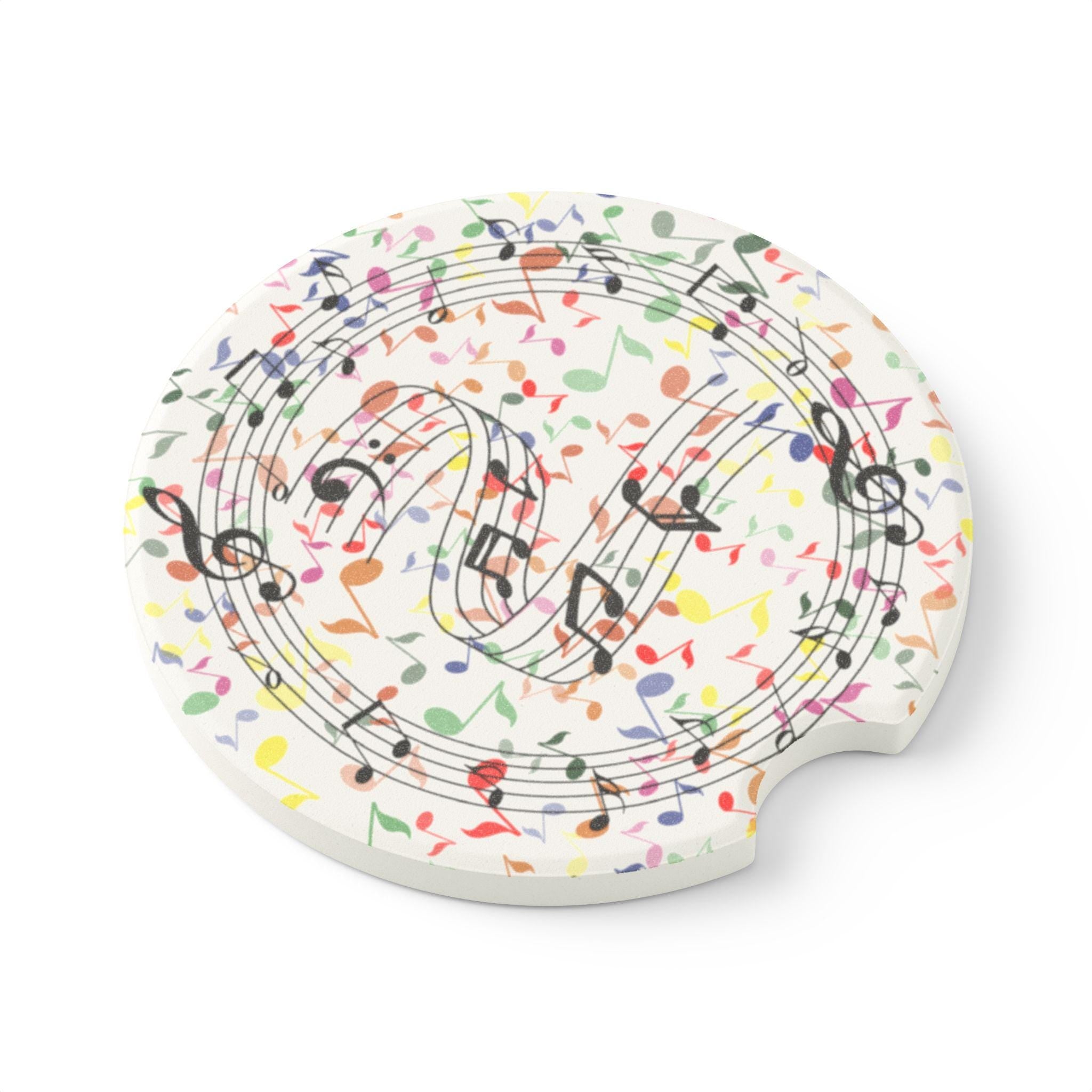 Musical Soapstone Car Coaster: Colorful Music Lover Gift
