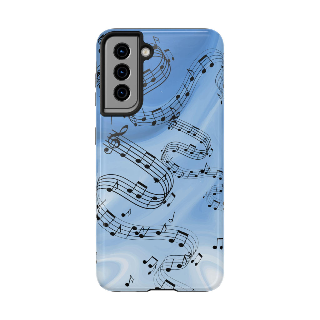 Blue Musical Notes Samsung Galaxy Phone Case | Music Note Design