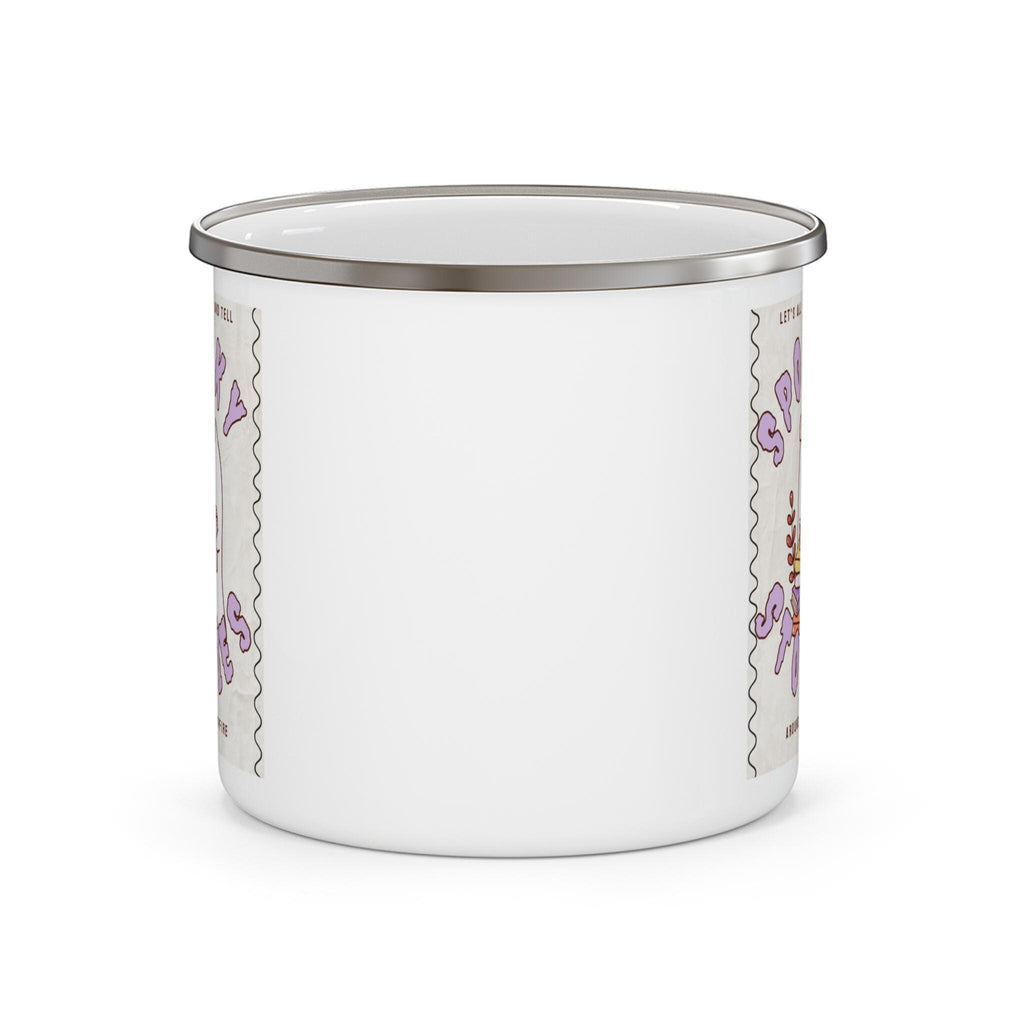 Spooky Stories Enamel Camping Mug: Cozy Bonfire Cup