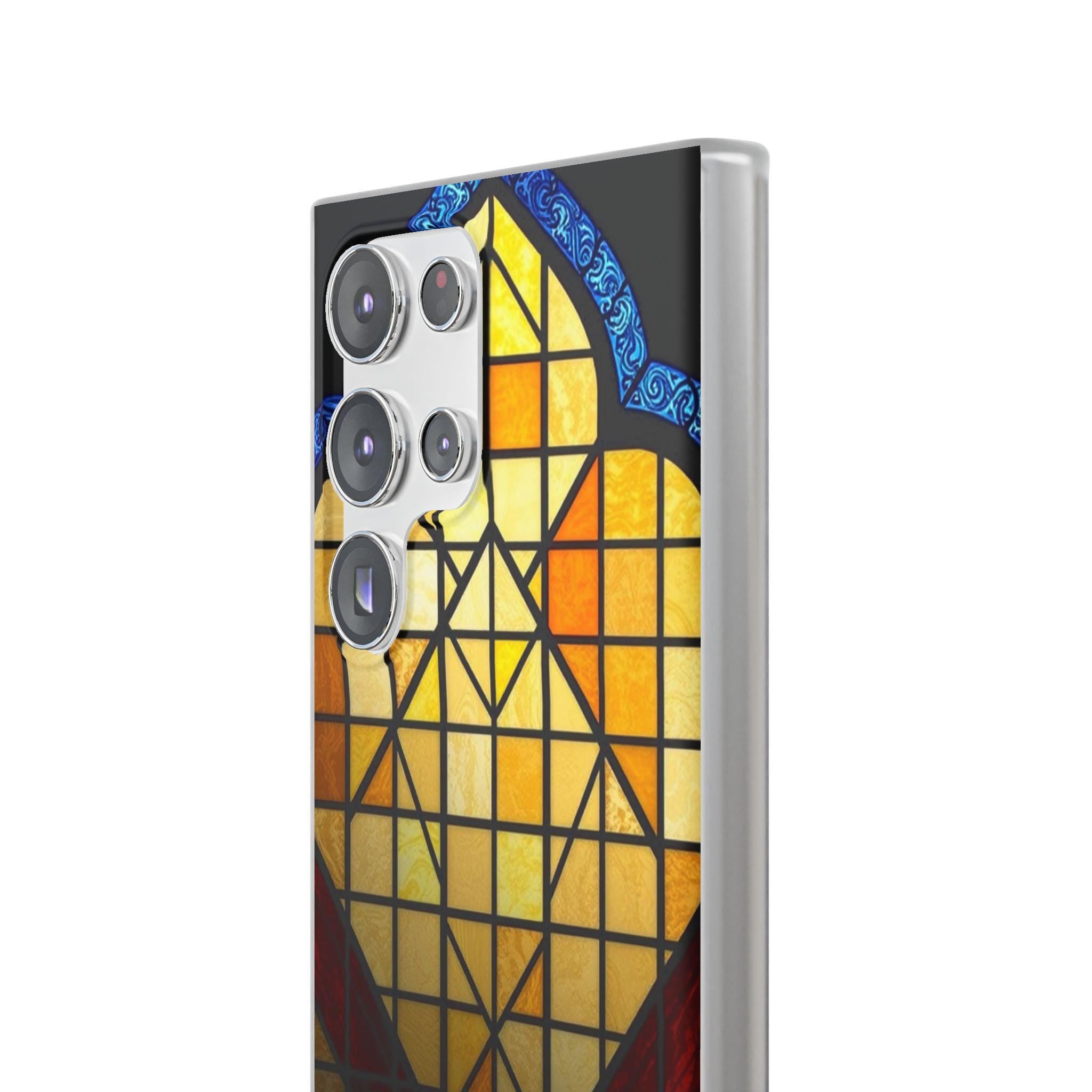 Faux Stained Glass Samsung Case: Artistic Geometric Design