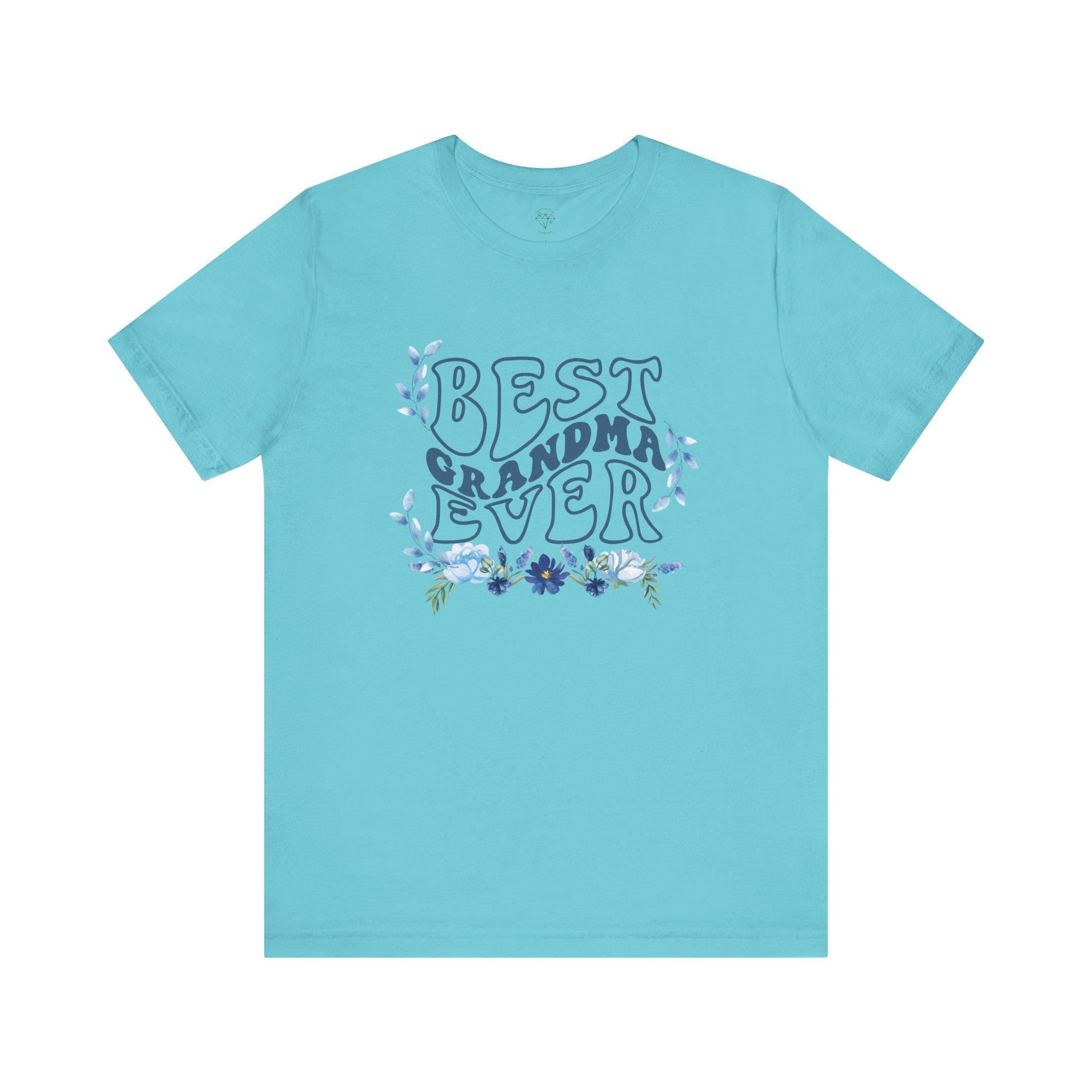 Best Grandma Ever Tee, Gift for Grandma, Mothers Day Tee, Floral Design Short Sleeve Shirt, Family Celebration Apparel