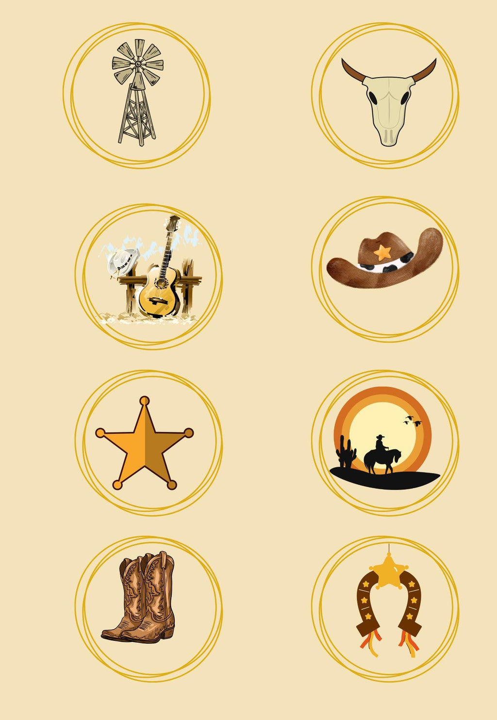 Cowboy Bundle Composition Notebook Cover, Sticker, School Supplies, Composition Note Pad, Digital Download, Western Theme