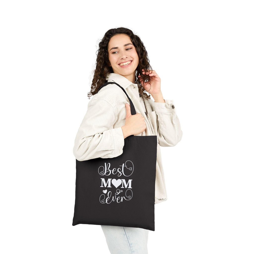 Best Mom Ever Cotton Canvas Tote Bag, Mother's Day Gift, Stylish Grocery Bag, eco-friendly Carryall, Personalized Gift for Moms