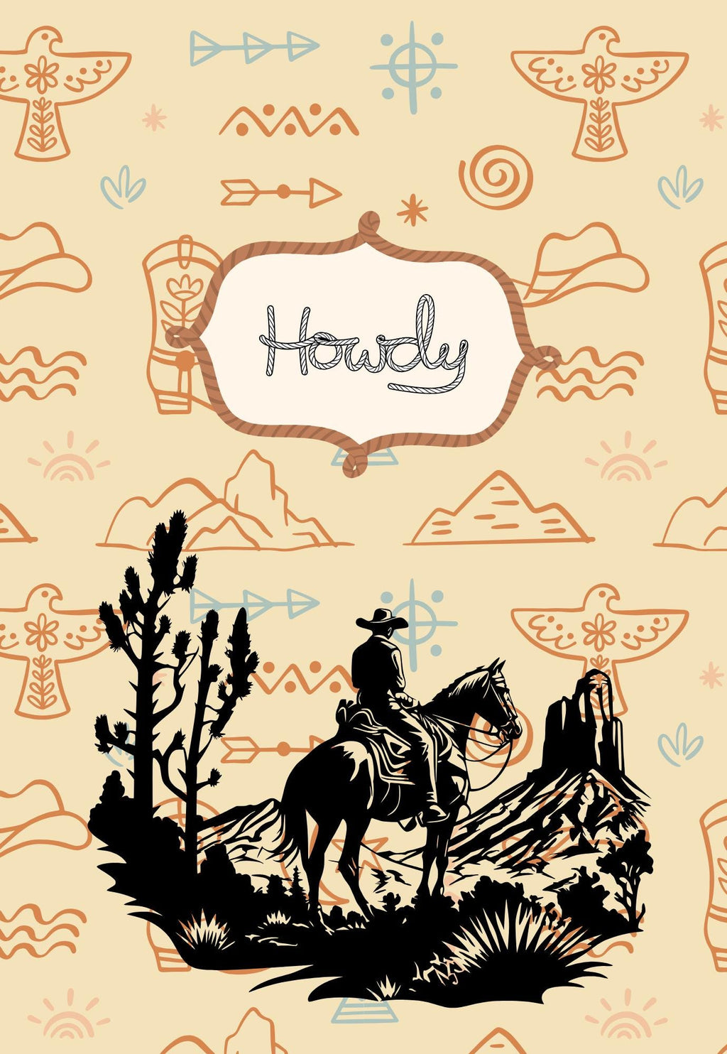 Cowboy Bundle Composition Notebook Cover, Sticker, School Supplies, Composition Note Pad, Digital Download, Western Theme
