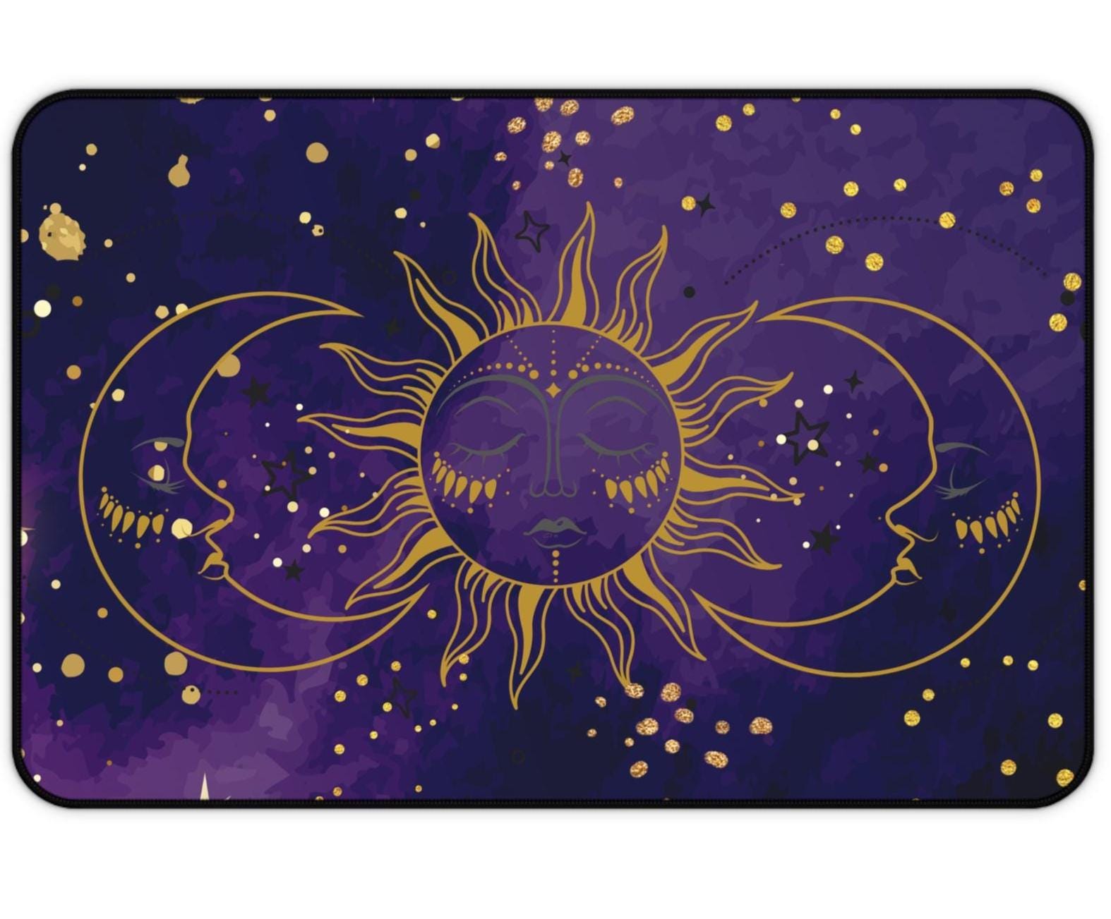 Celestial Moon & Sun Desk Mat: Astrology Office Decor