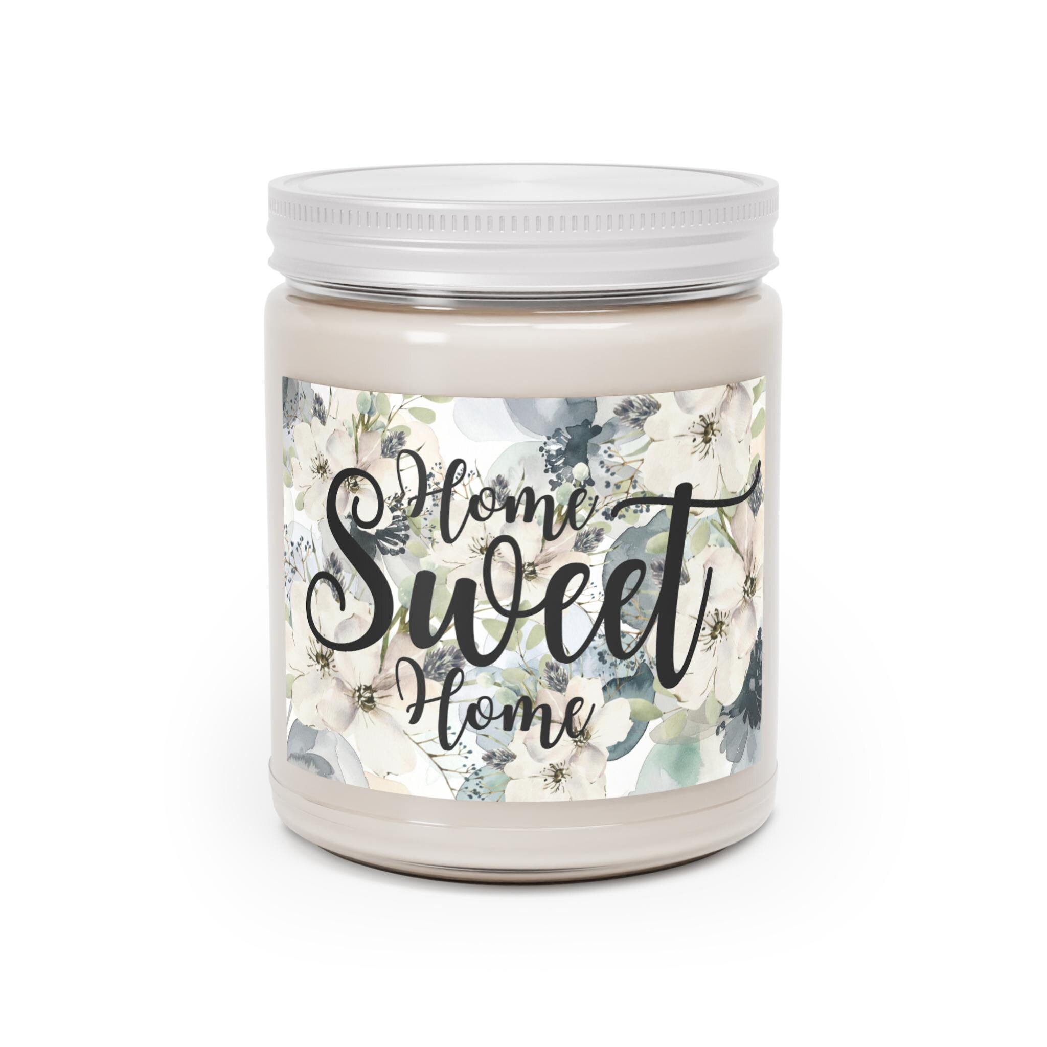 Home Sweet Home Floral Soy Candle, Farmhouse Decor, 9oz