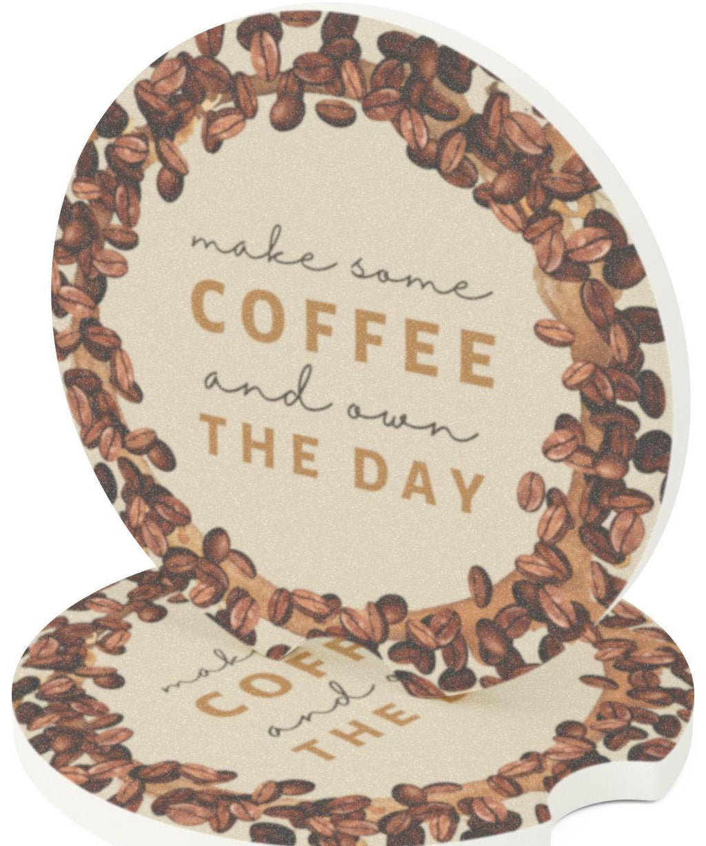 Coffee Soapstone Car Coaster: Absorbent Cup Holder Decor