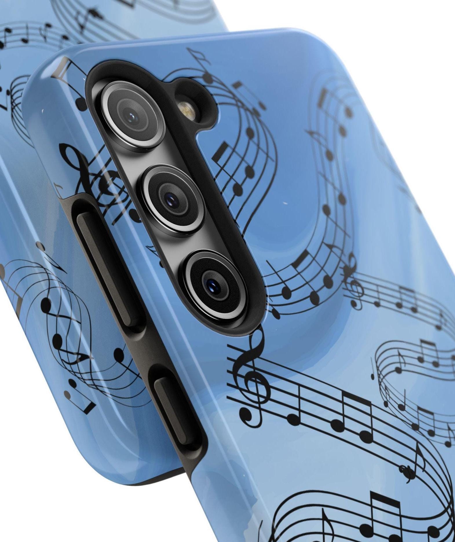 Blue Musical Notes Samsung Galaxy Phone Case | Music Note Design