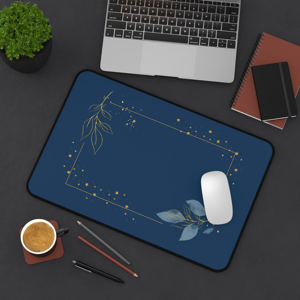 Floral Desk Mat: Elegant Workspace Accessory - Neoprene Desk Organizer