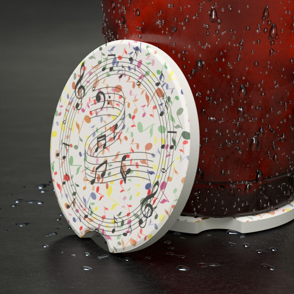 Musical Soapstone Car Coaster: Colorful Music Lover Gift