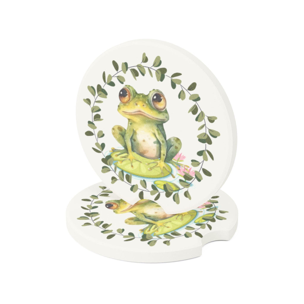 Frog Car Coaster: Charming Soapstone Car Accessories, Nature Lover Gift