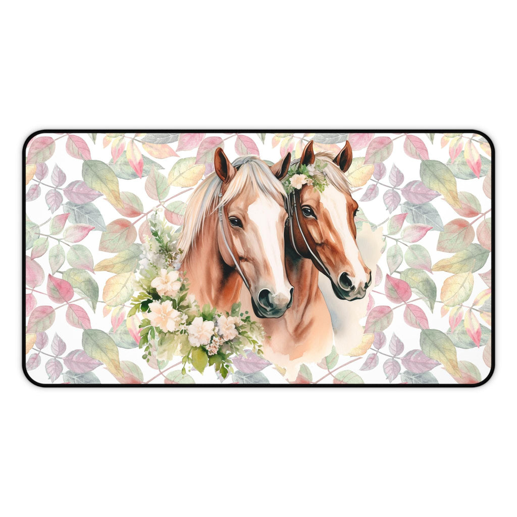 Floral Horse Desk Mat: Equestrian Home Office Decor