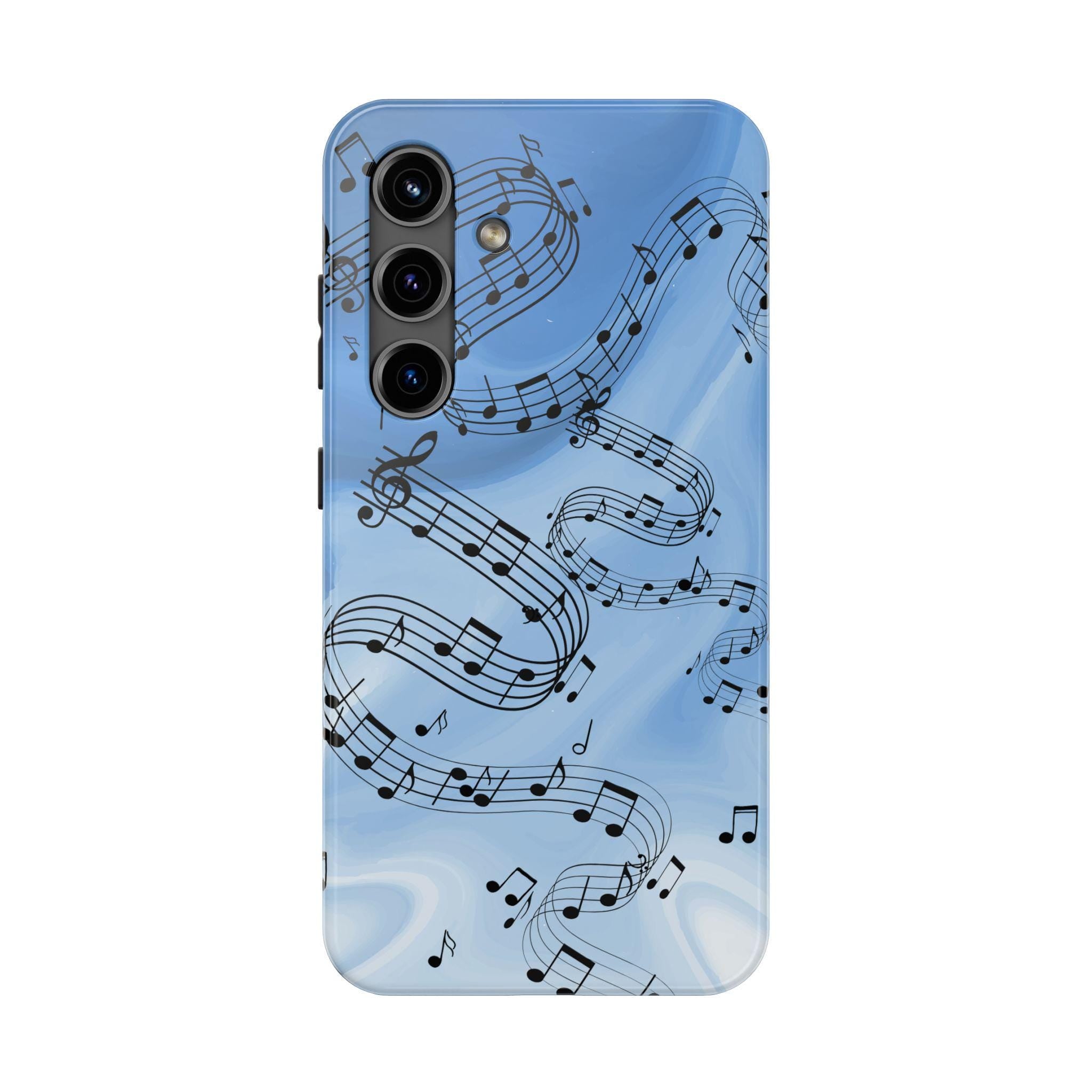 Blue Musical Notes Samsung Galaxy Phone Case | Music Note Design