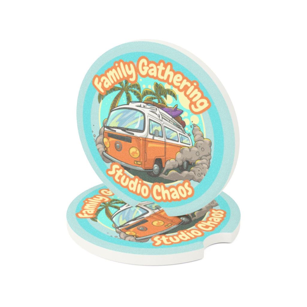 Soapstone Car Coaster: Retro Van Decor - Studio Chaos Theme