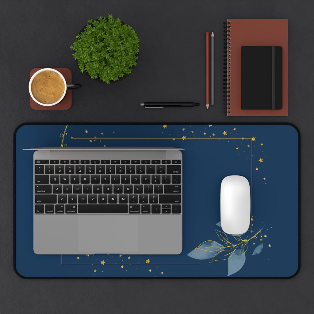 Floral Desk Mat: Elegant Workspace Accessory - Neoprene Desk Organizer