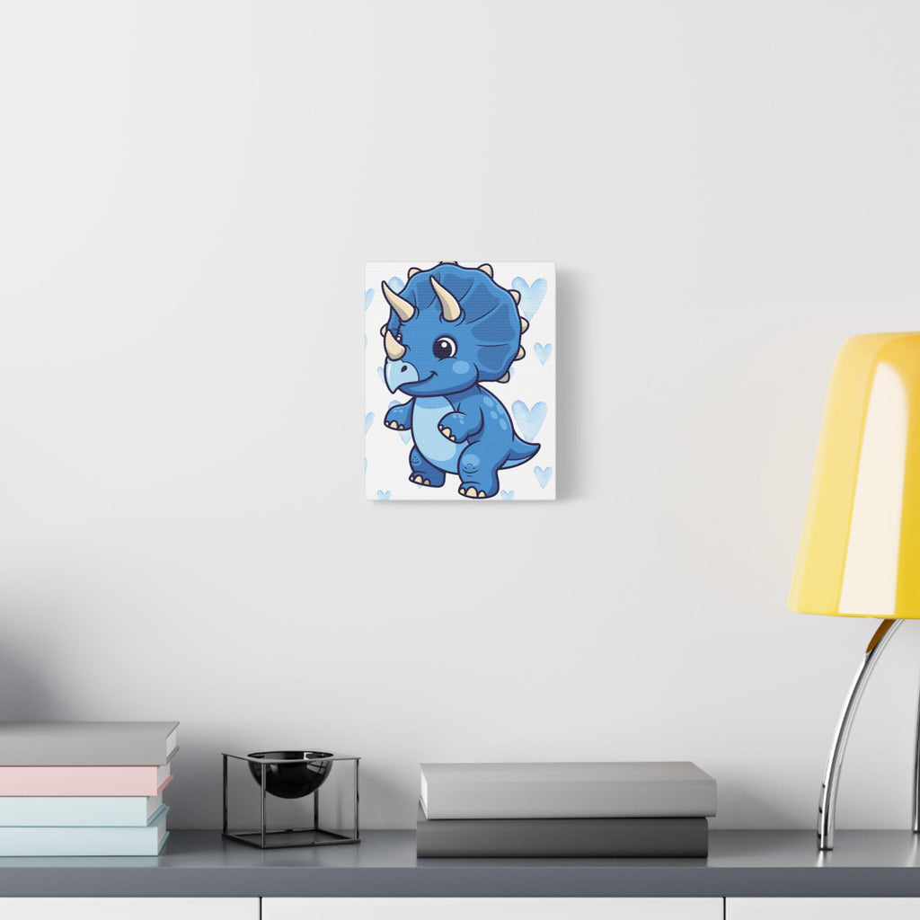 Blue Baby Triceratops Canvas | Matte Stretched Wall Art