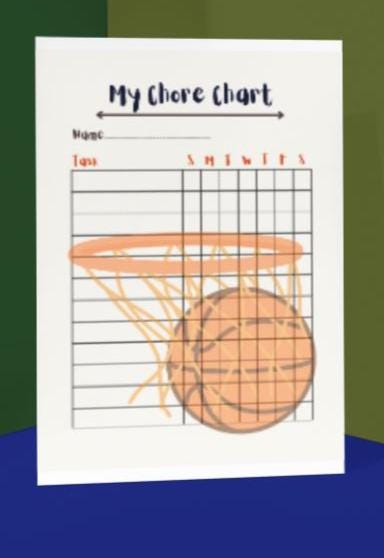 Basketball Chore Chart: Goal Tracker (PDF Download)