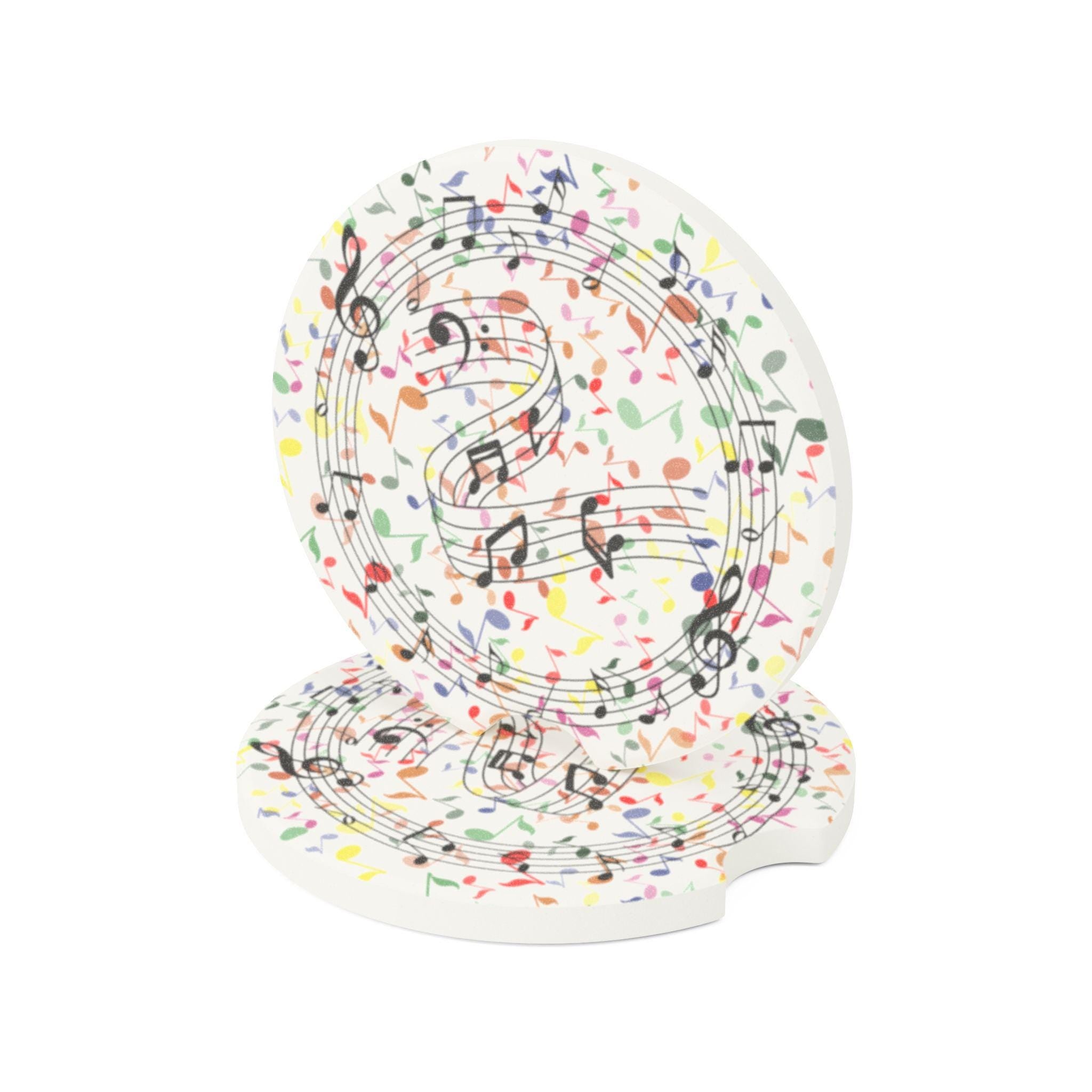 Musical Soapstone Car Coaster: Colorful Music Lover Gift