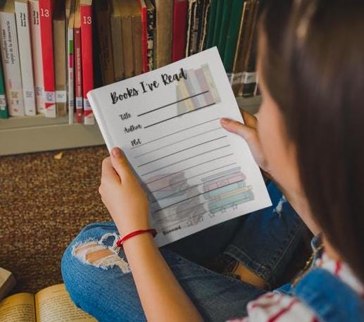 Books I've Read Tracker: Reading Log with Rating (PDF Download)
