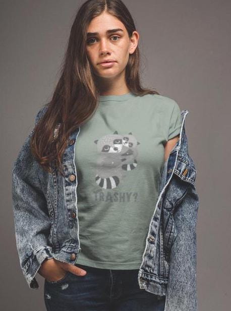 Funny Raccoon T-Shirt: Kawaii Animal Graphic Tee, Eco-Friendly Cotton