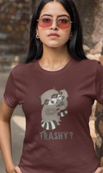 Funny Raccoon T-Shirt: Kawaii Animal Graphic Tee, Eco-Friendly Cotton
