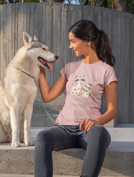 Cute Raccoon Love Tee, Perfect for Animal Lovers, Nature Enthusiasts, Gift for Birthdays, Earth Day, Casual Wear