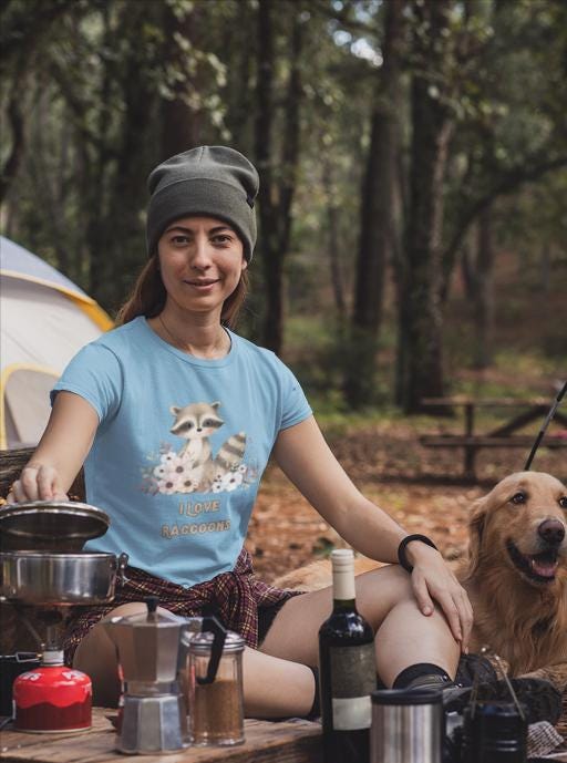 Cute Raccoon Love Tee, Perfect for Animal Lovers, Nature Enthusiasts, Gift for Birthdays, Earth Day, Casual Wear