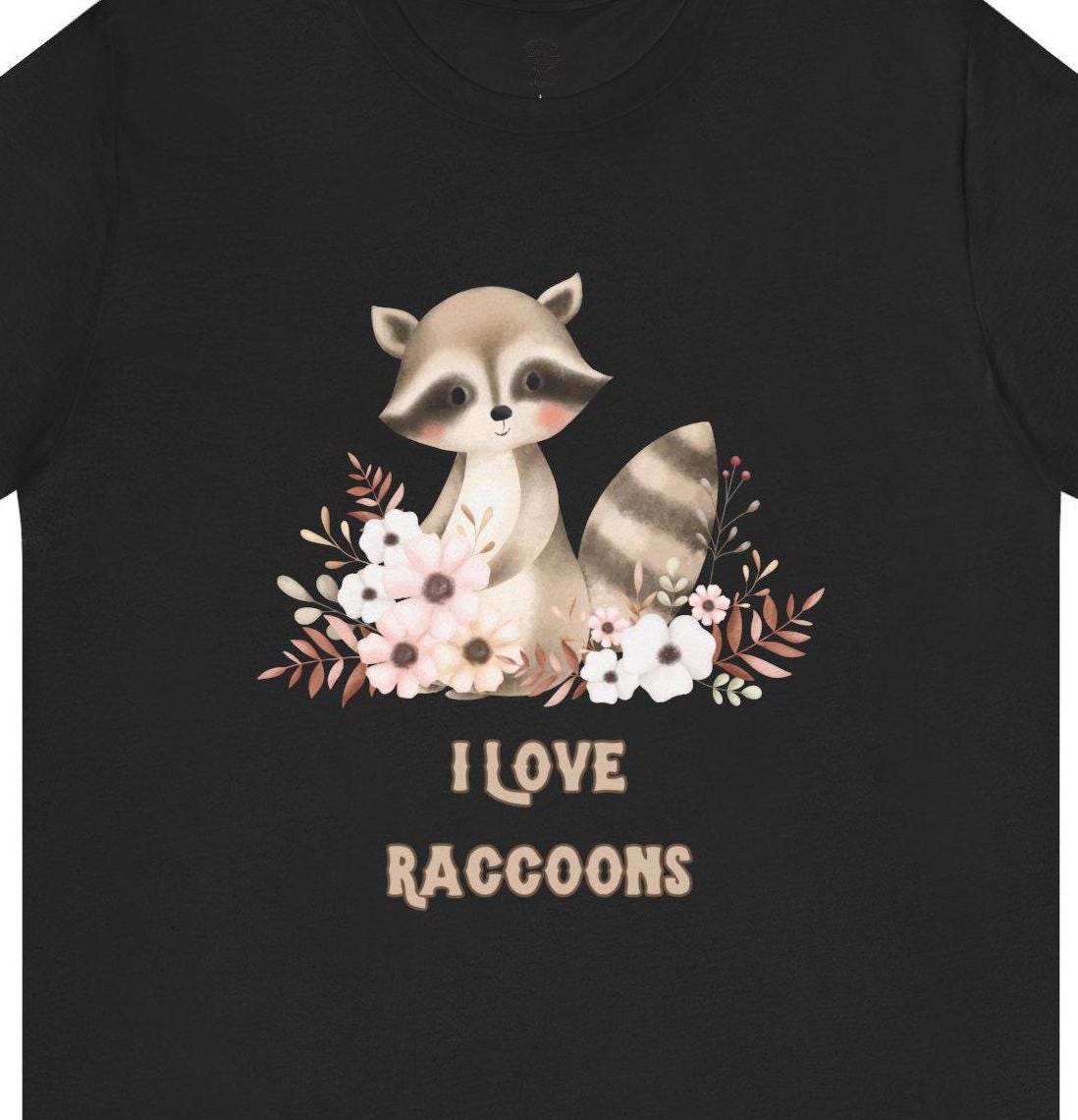 Cute Raccoon Love Tee, Perfect for Animal Lovers, Nature Enthusiasts, Gift for Birthdays, Earth Day, Casual Wear