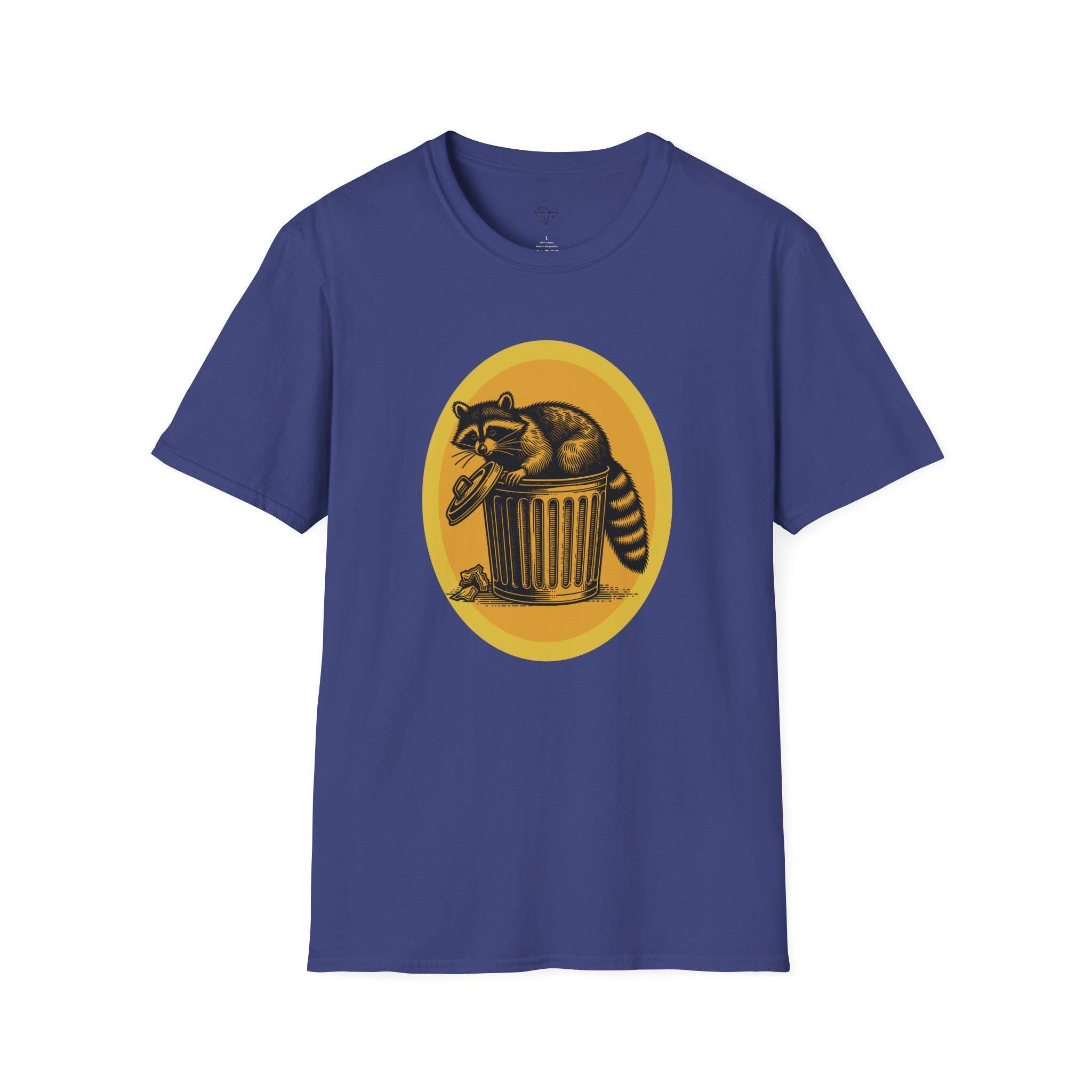 Funny Raccoon T-Shirt, Cute Animal Graphic Tee, Gift for Animal Lovers, Casual Wear, Unisex Softstyle Shirt, Spotlighted Animal Creature