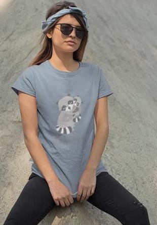 Funny Raccoon T-Shirt: Kawaii Animal Graphic Tee, Eco-Friendly Cotton
