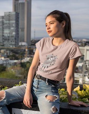Funny Raccoon T-Shirt: Kawaii Animal Graphic Tee, Eco-Friendly Cotton