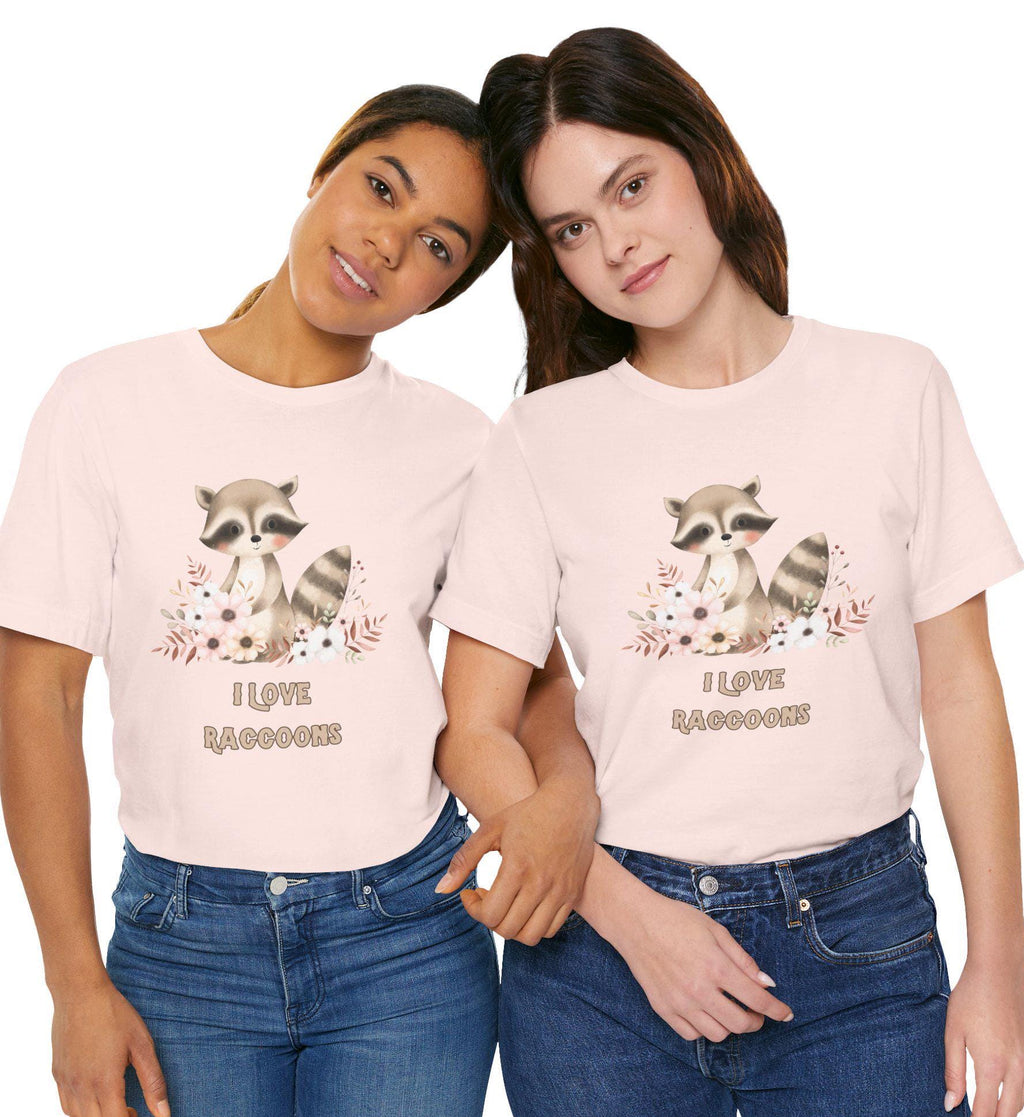 Cute Raccoon Love Tee, Perfect for Animal Lovers, Nature Enthusiasts, Gift for Birthdays, Earth Day, Casual Wear