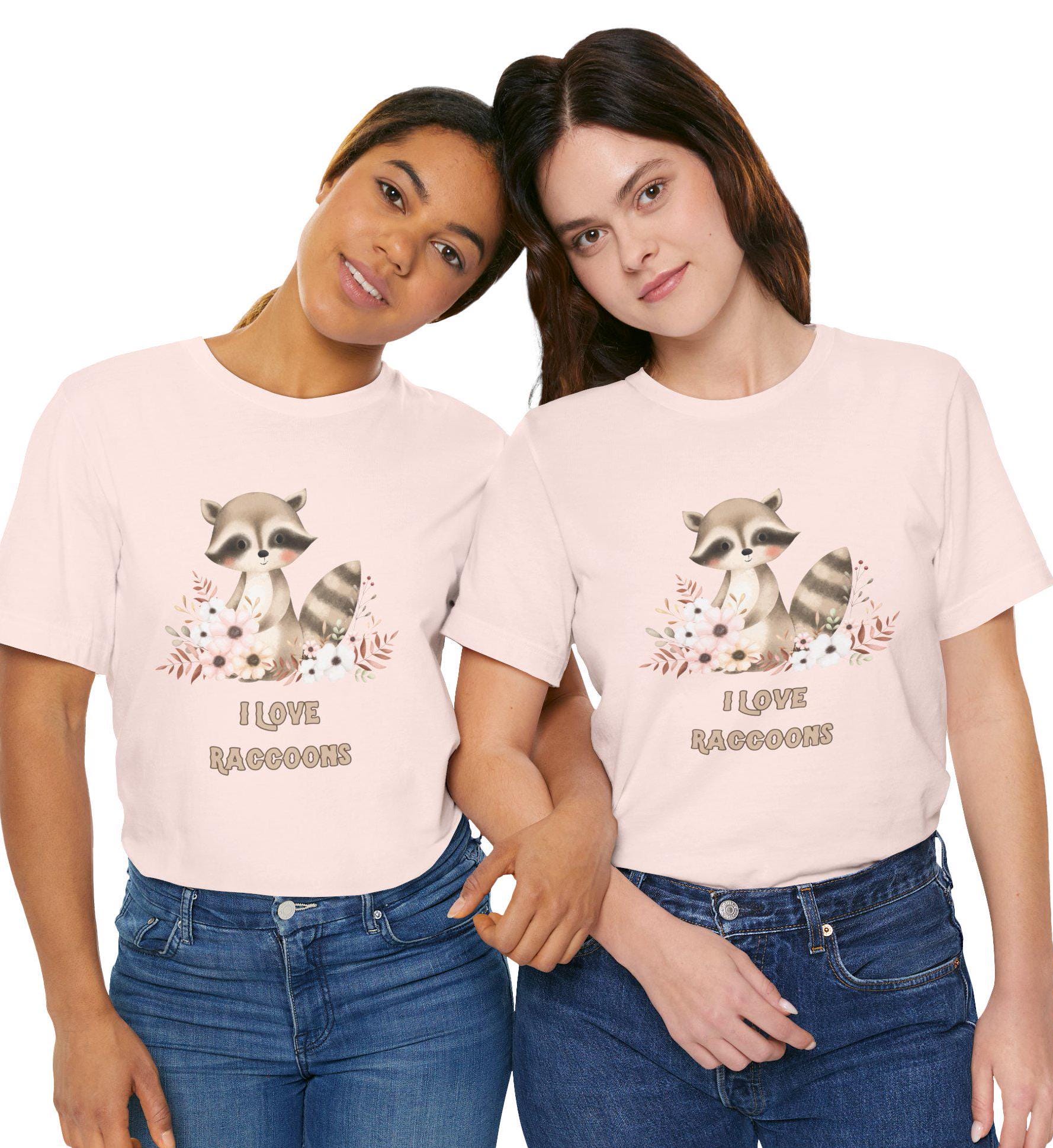 Cute Raccoon Love Tee, Perfect for Animal Lovers, Nature Enthusiasts, Gift for Birthdays, Earth Day, Casual Wear